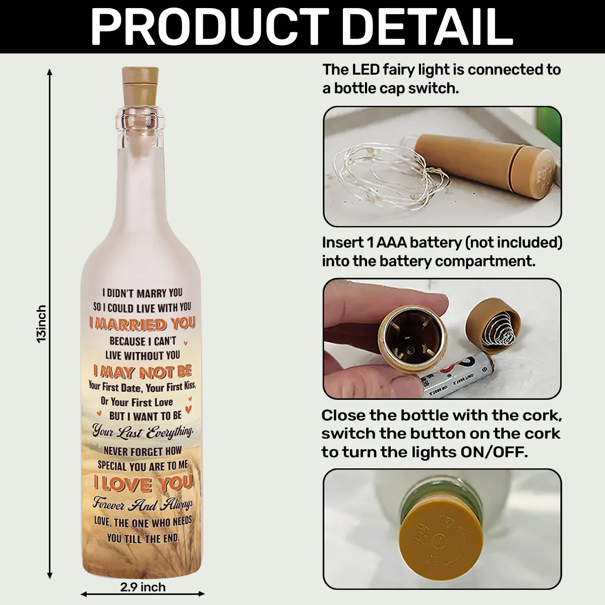 My Last Everything - Personalized Bottle Lamp - Image 6