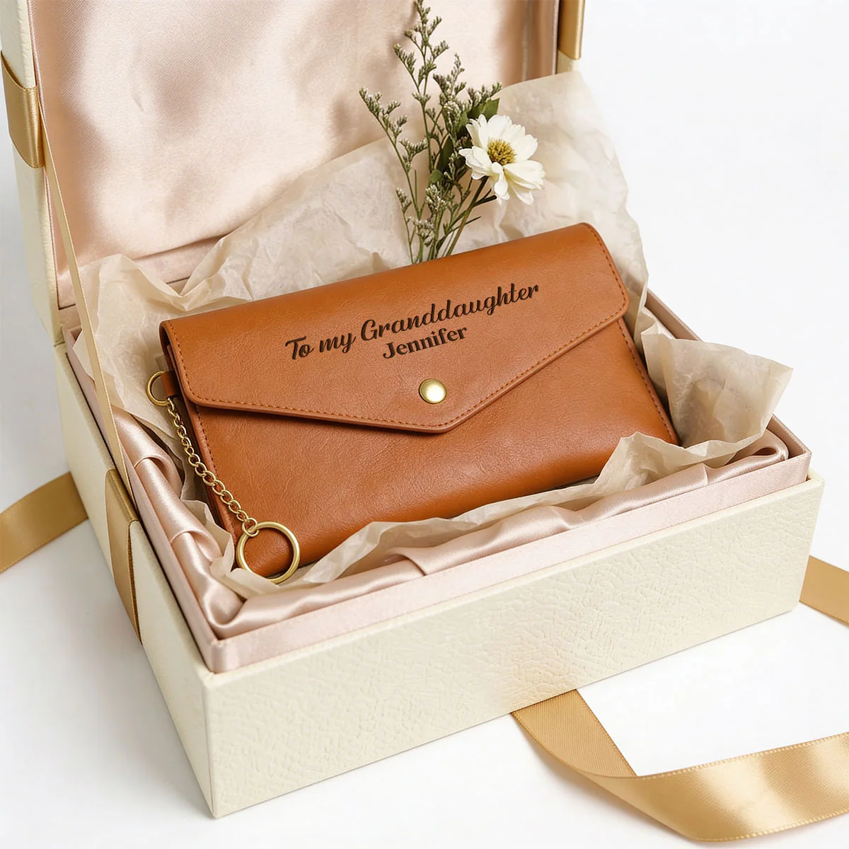 My Little Girl Yesterday, My Friend Today, My Daughter Forever - Personalized Leather Envelope Wallet - Image 6