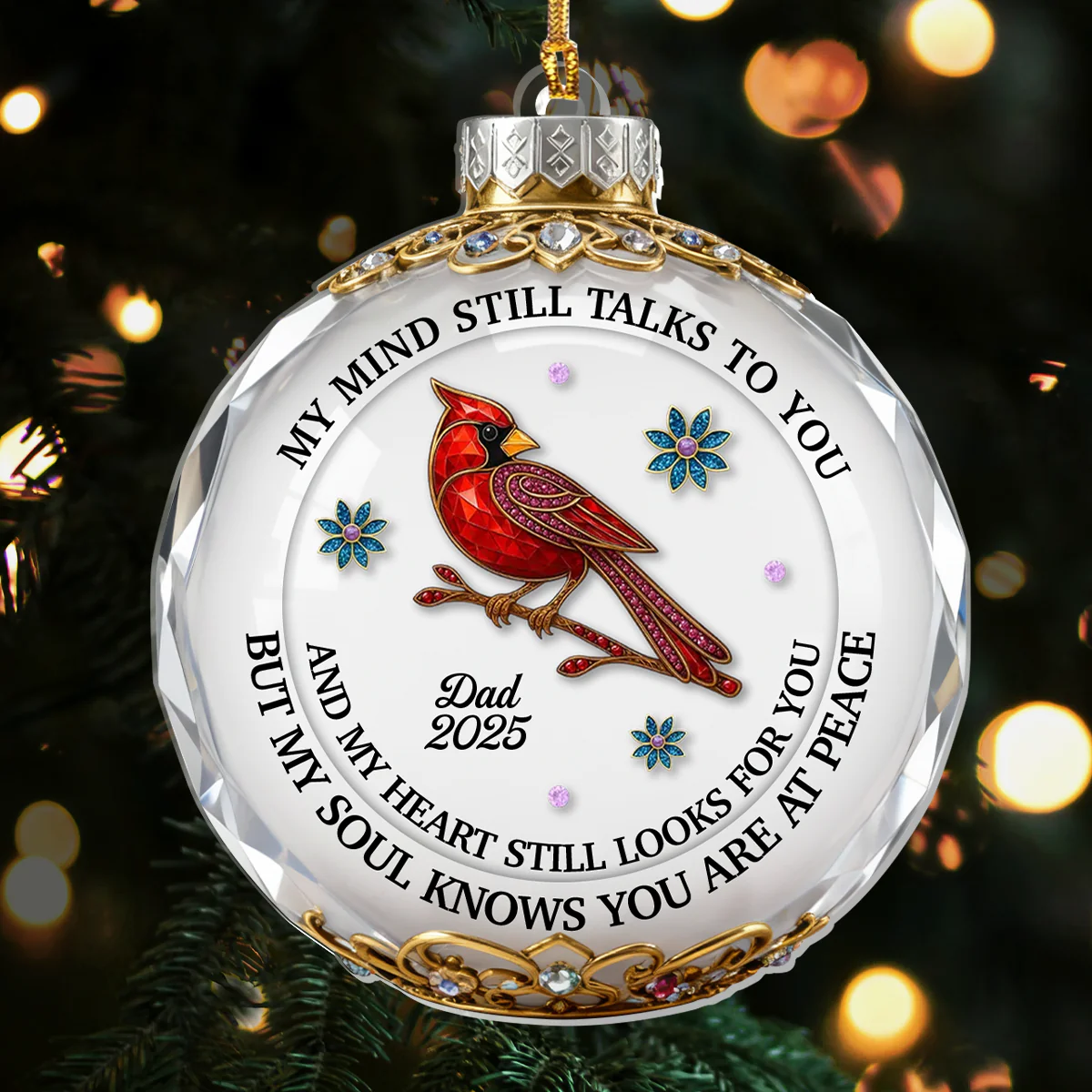 My Mind My Heart My Soul Memorial Ball - Personalized 1-Layer Acrylic Ornament