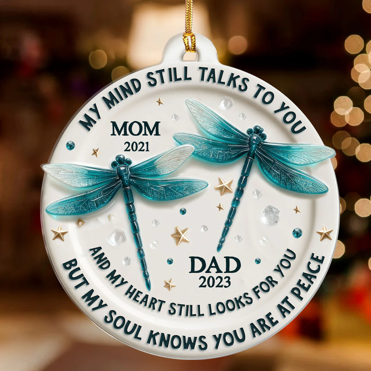 My Mind Still Talks To You - Personalized 1-Layer Acrylic Ornament - Image 2