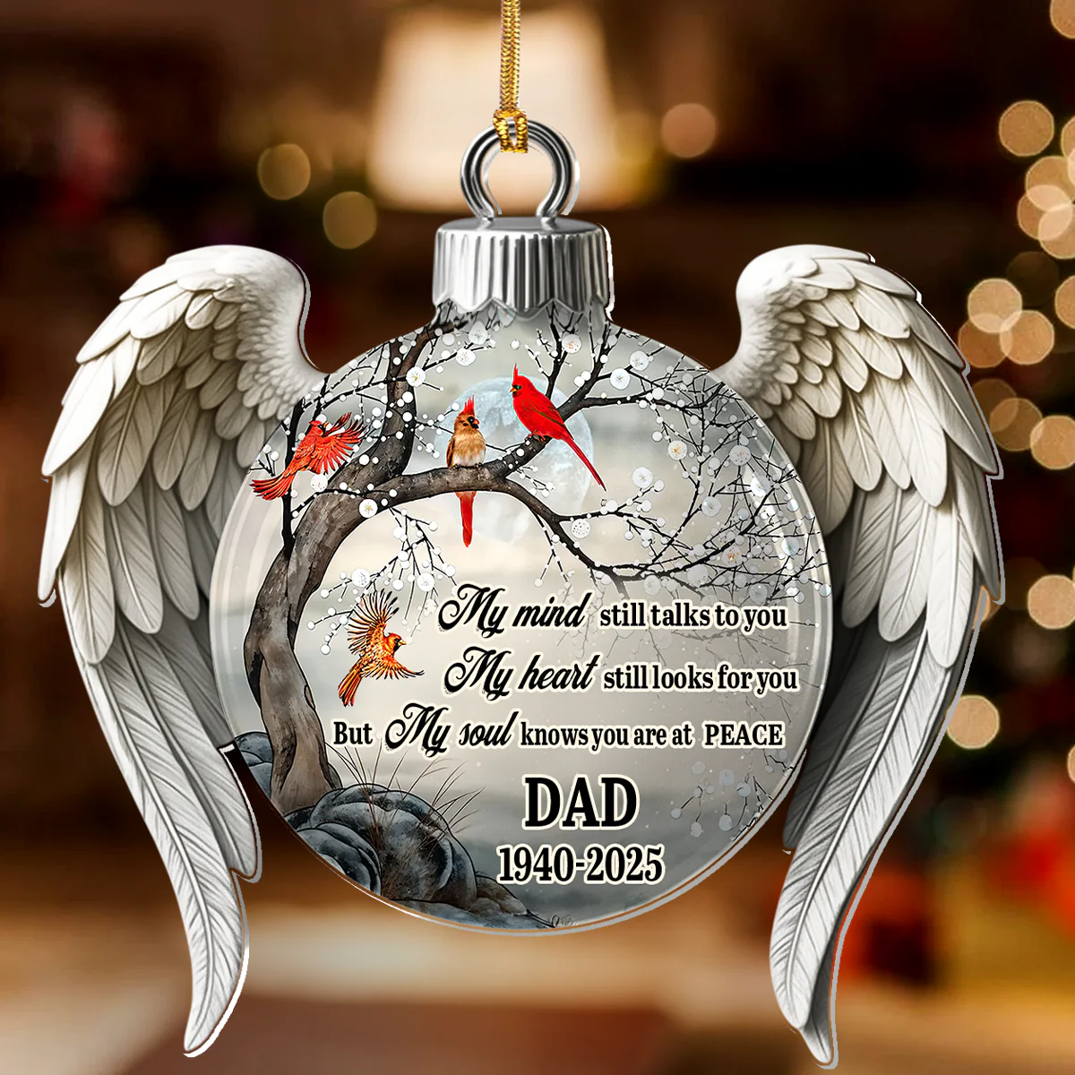 My Mind Still Talks to You - Personalized 1-Layer Acrylic Ornament - Image 2