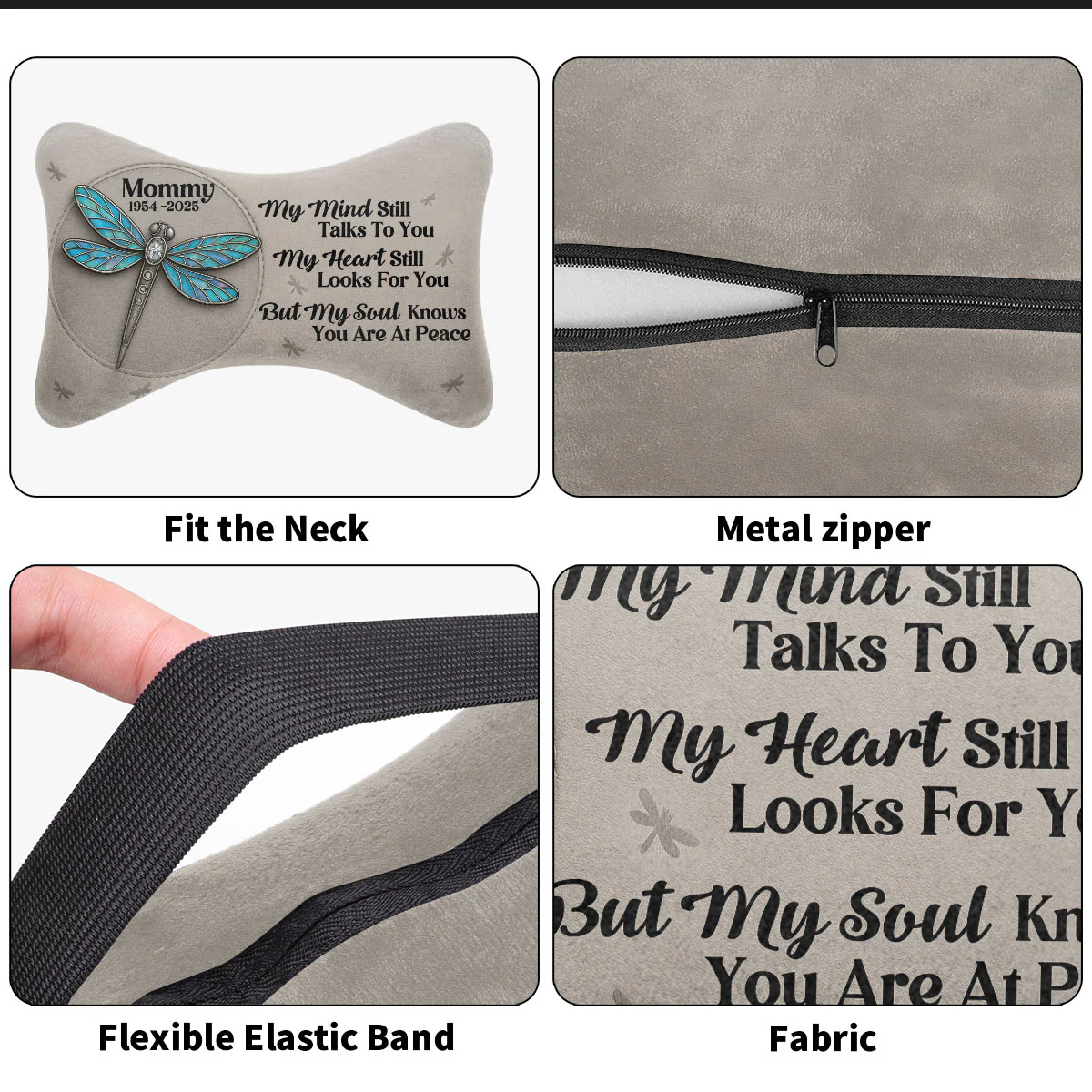 My Mind Still Talks To You - Personalized Car Headrest Pillow - Image 4