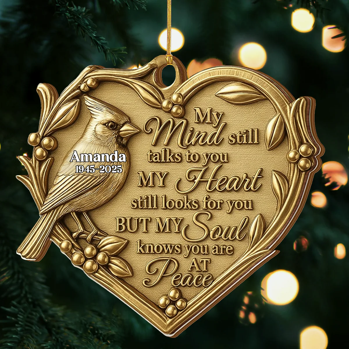 My Mind Still Talks To You - Personalized Wood Ornament Cutout & Print 1 Side