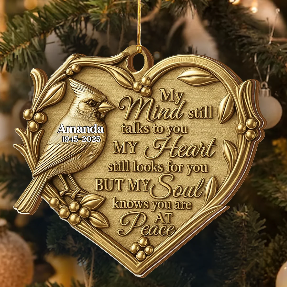 My Mind Still Talks To You - Personalized Wood Ornament Cutout & Print 1 Side - Image 3
