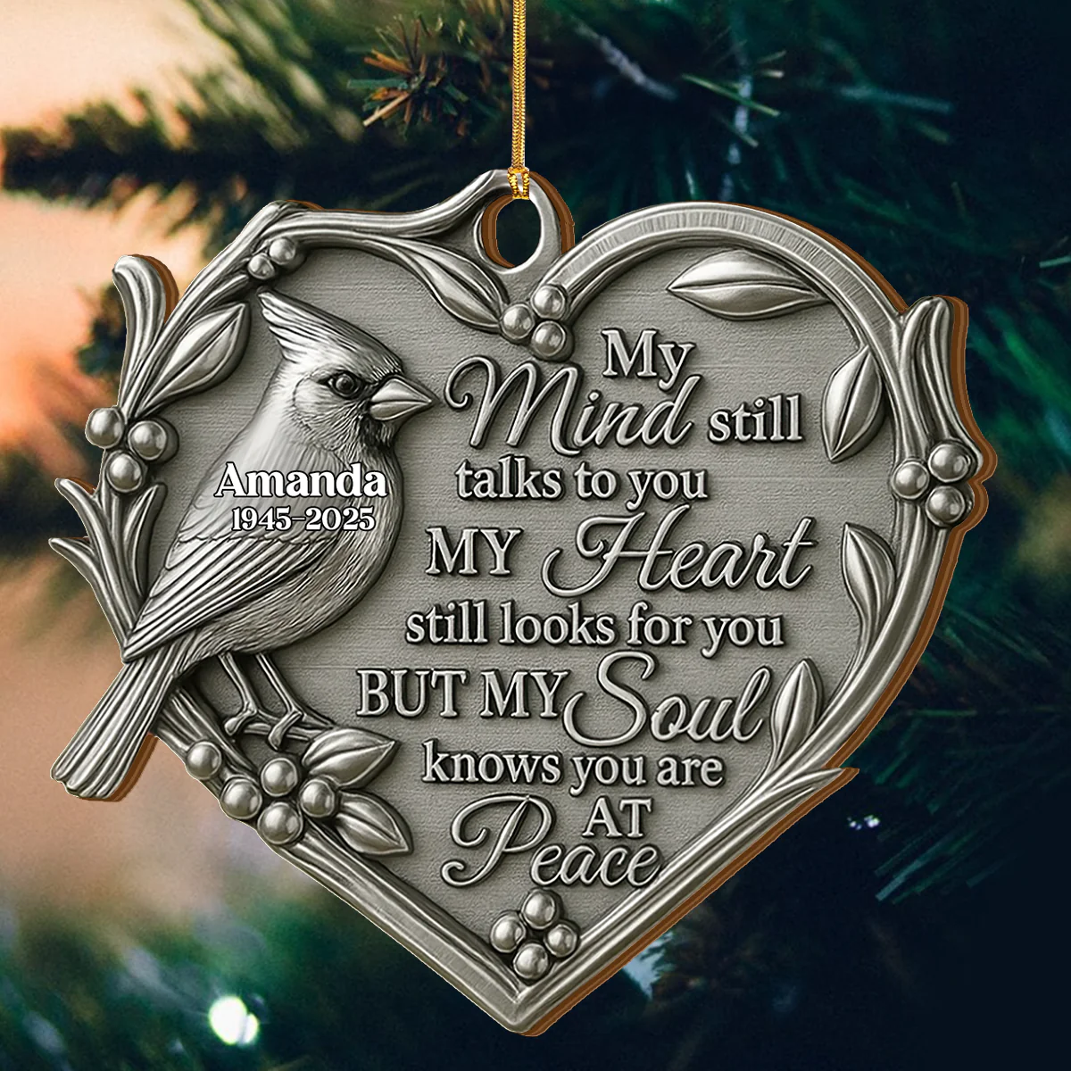 My Mind Still Talks To You - Personalized Wood Ornament Cutout & Print 1 Side - Image 4