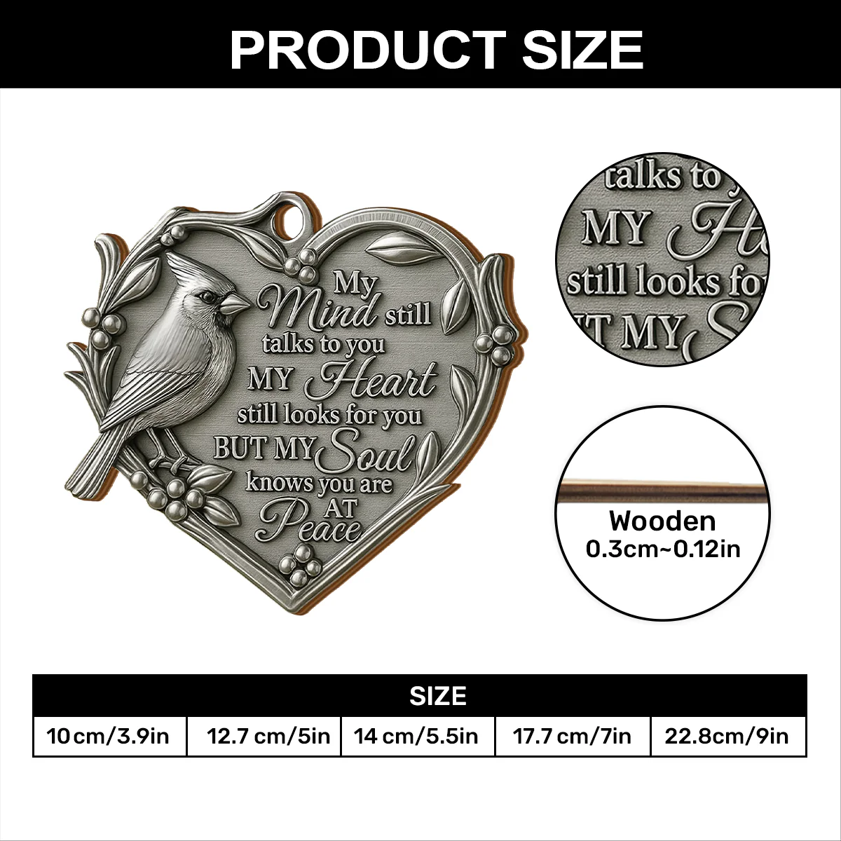 My Mind Still Talks To You - Personalized Wood Ornament Cutout & Print 1 Side - Image 5