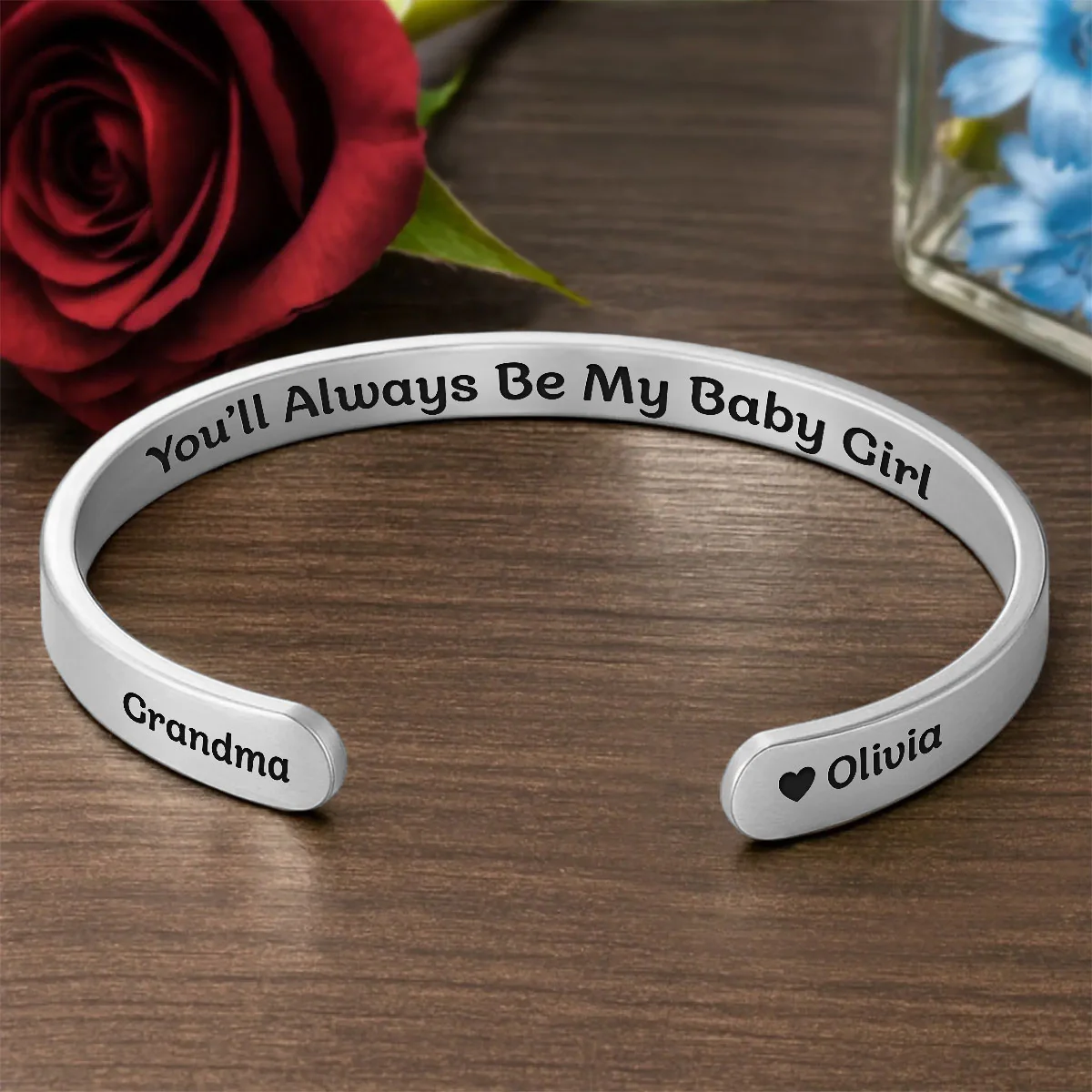 My Most Beautiful Chapter - Personalized Cuff Bangle Bracelet With Box - Image 2