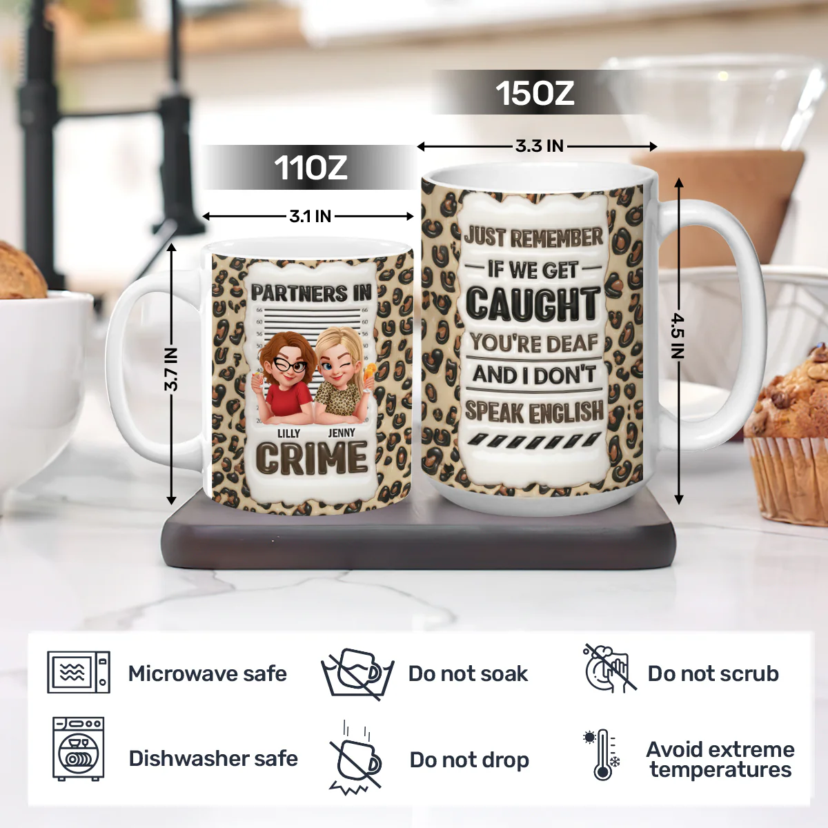 My Partners Gift For Sisters & Best Friends - Personalized Ceramic Coffee Mug - Image 4