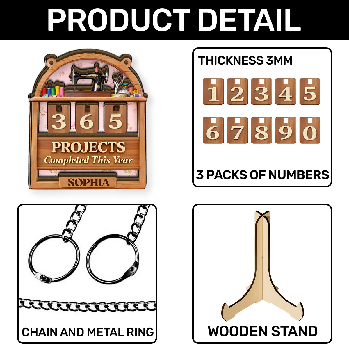 My Sewing Tracker - Personalized Tracker Sign - Image 6