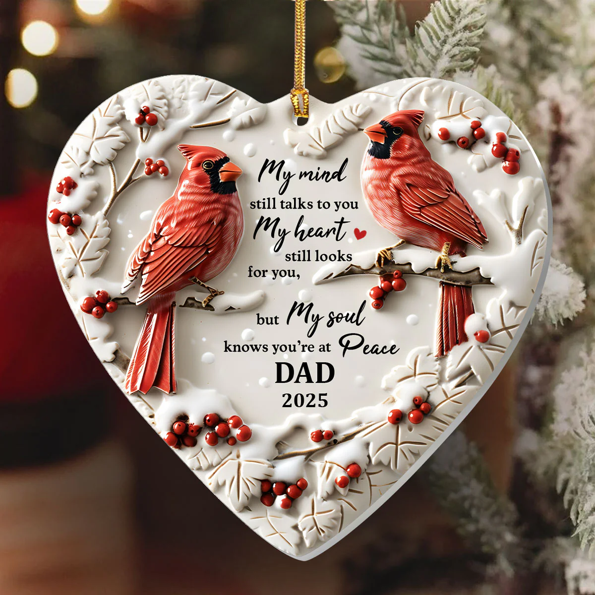 My Soul Knows You Are At Peace - Personalized 1-Layer Acrylic Ornament - Image 6
