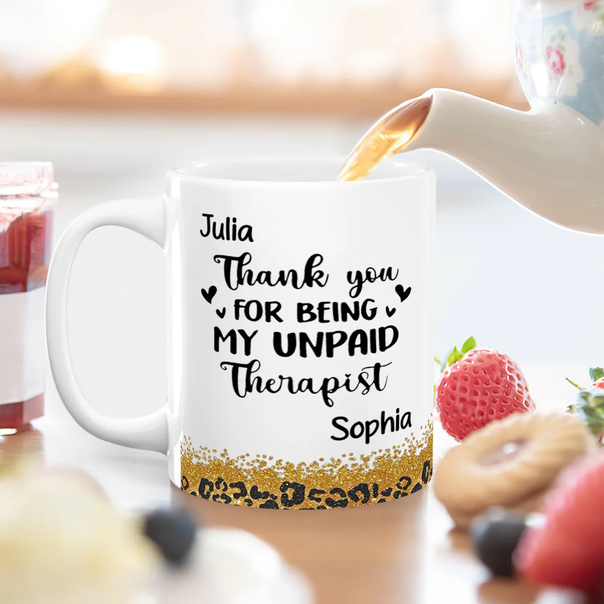 My Unpaid Therapist Gift For Coworkers Friends Sisters - Personalized Ceramic Coffee Mug - Image 4