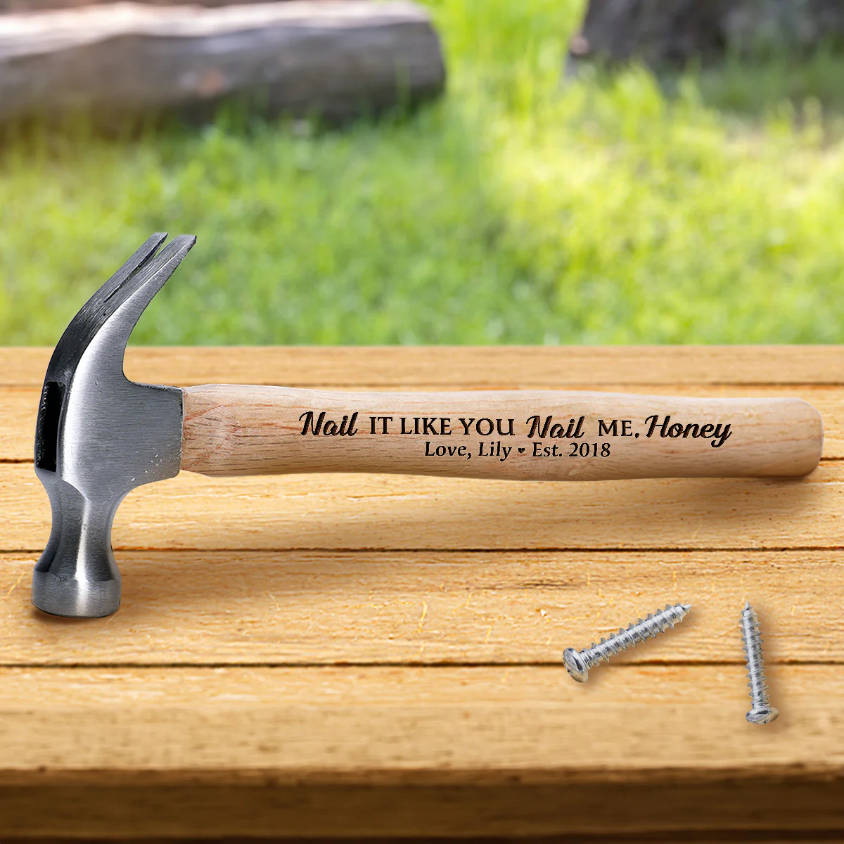 Nail It Like You Nail Me - Personalized Wooden Hammer - Image 2