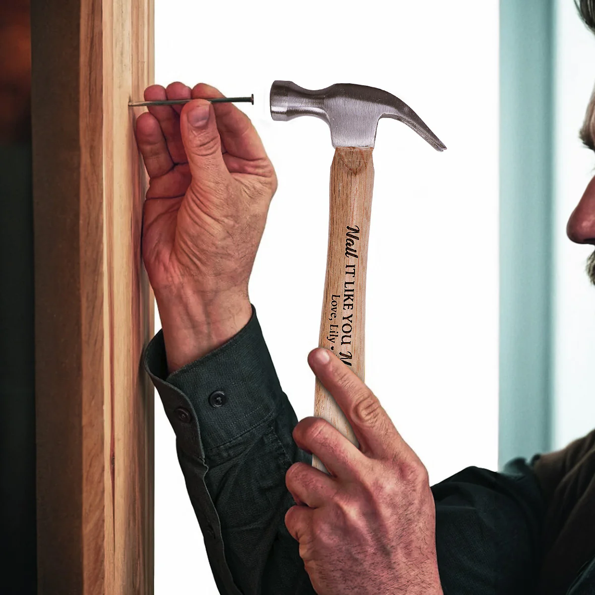 Nail It Like You Nail Me - Personalized Wooden Hammer - Image 3