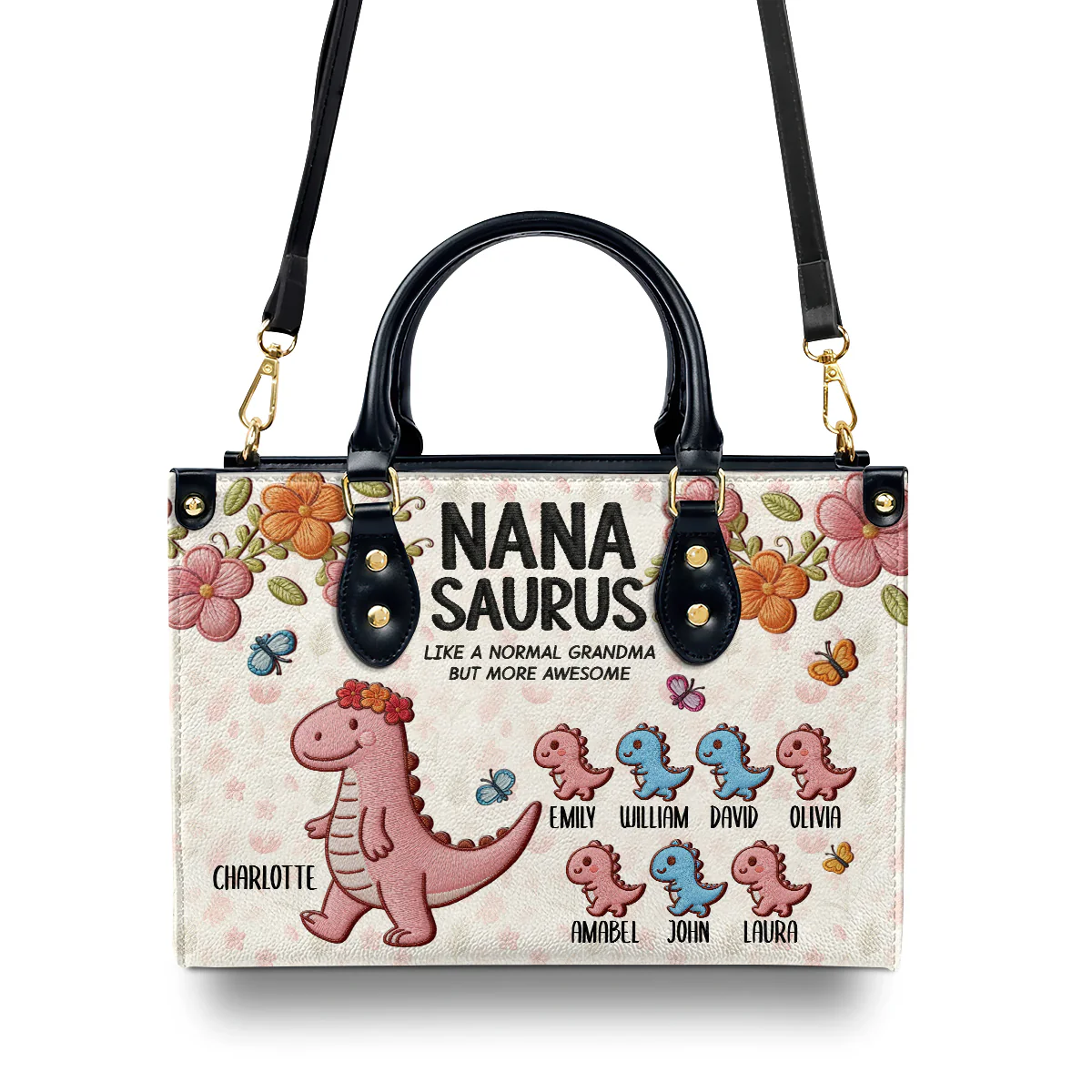 Nanasaurus - Personalized Leather Handbag - Image 3