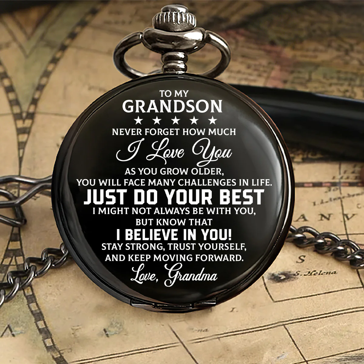 Never Forget How Much I Love You - Personalized Pocket Watch - Image 5