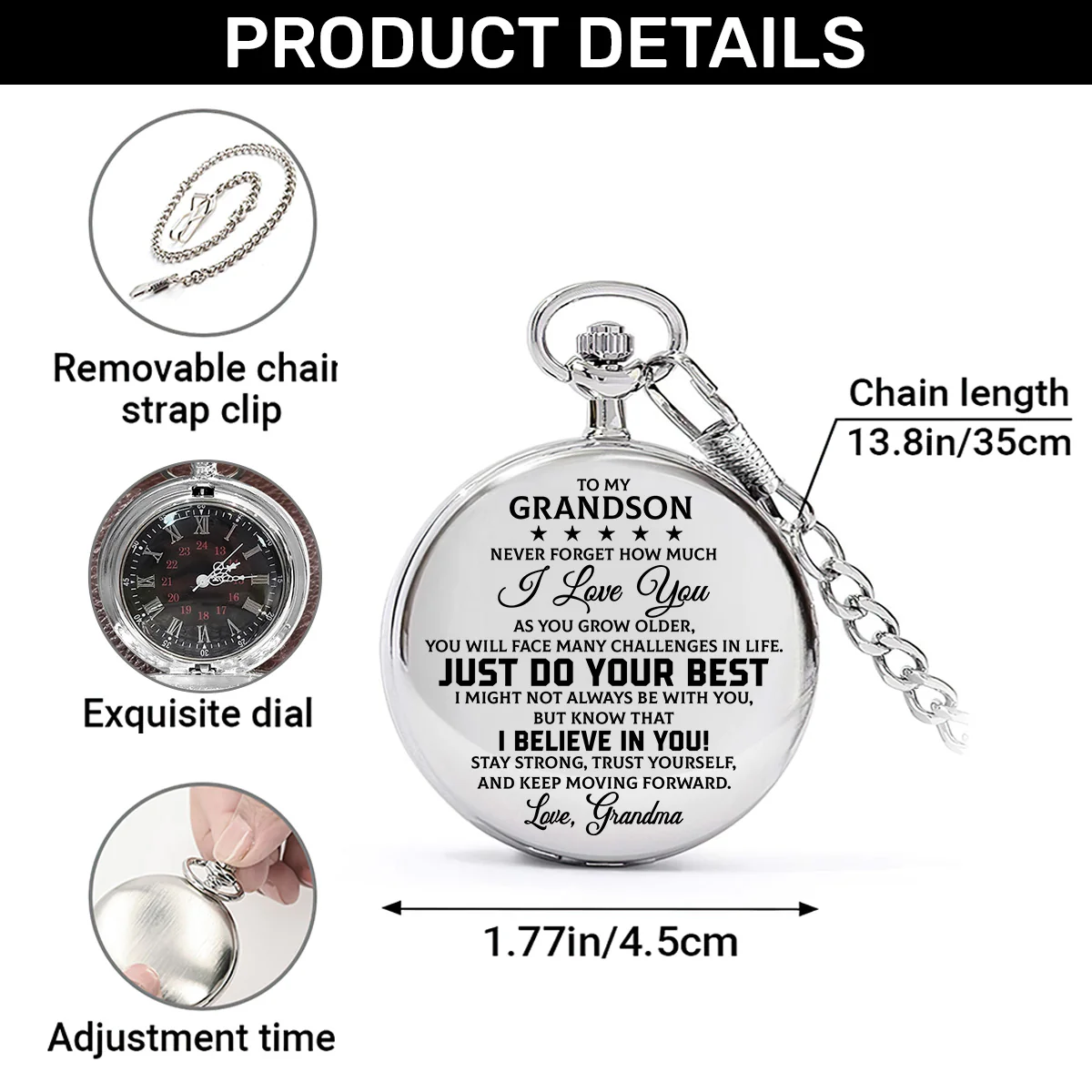 Never Forget How Much I Love You - Personalized Pocket Watch - Image 7