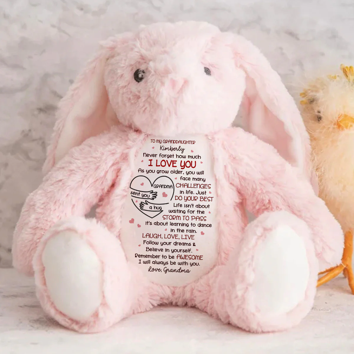 Never Forget How Much I Love You - Personalized Stuffed Bunny - Image 4