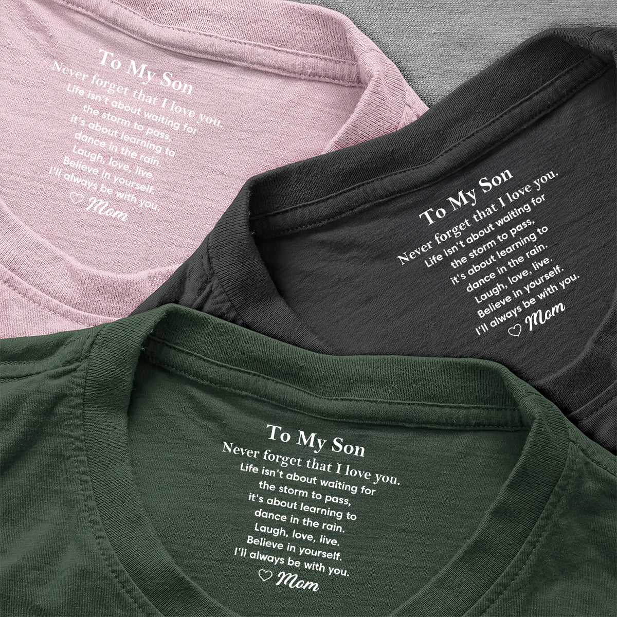 Never Forget That I Love You Gift For Son - Personalized Shirt With Design Inner Neck - Image 2