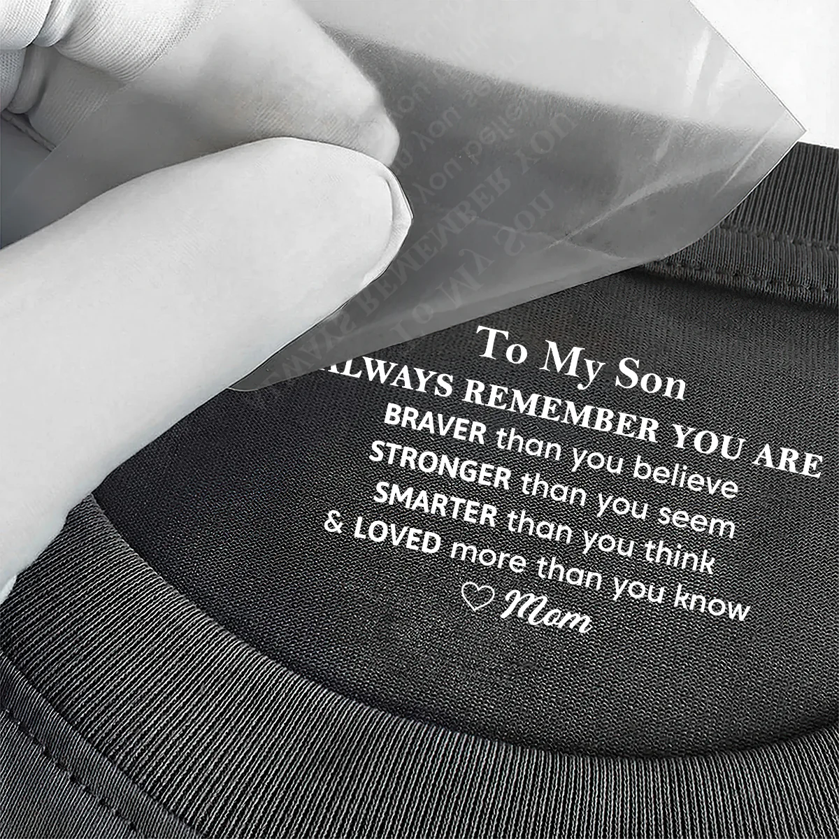 Never Forget That I Love You Gift For Son - Personalized Shirt With Design Inner Neck - Image 3