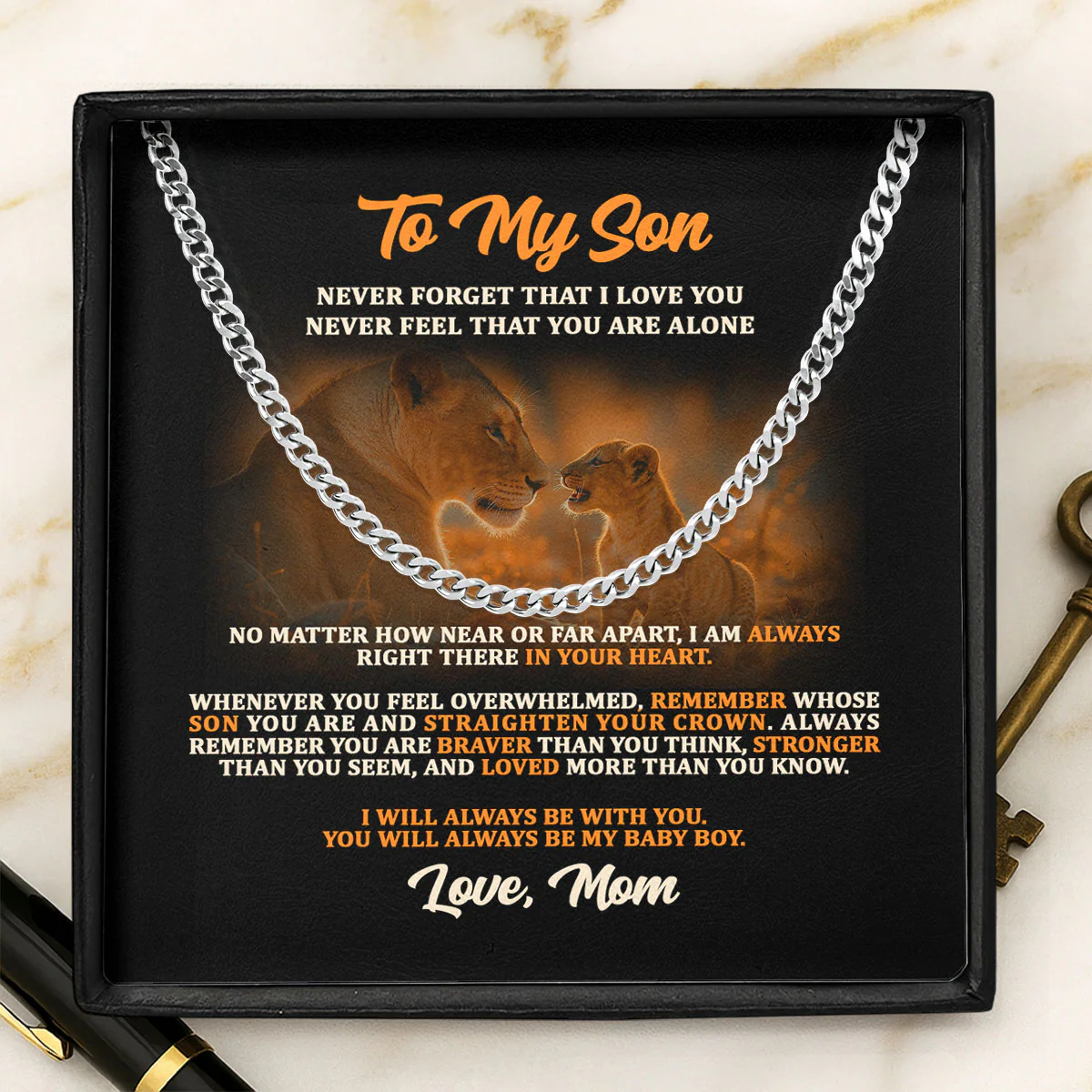 Never Forget That I Love You - Personalized Men's Cuban Link Chain