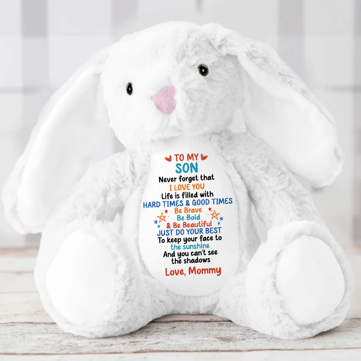 Never Forget That I Love You - Personalized Stuffed Bunny - Image 5
