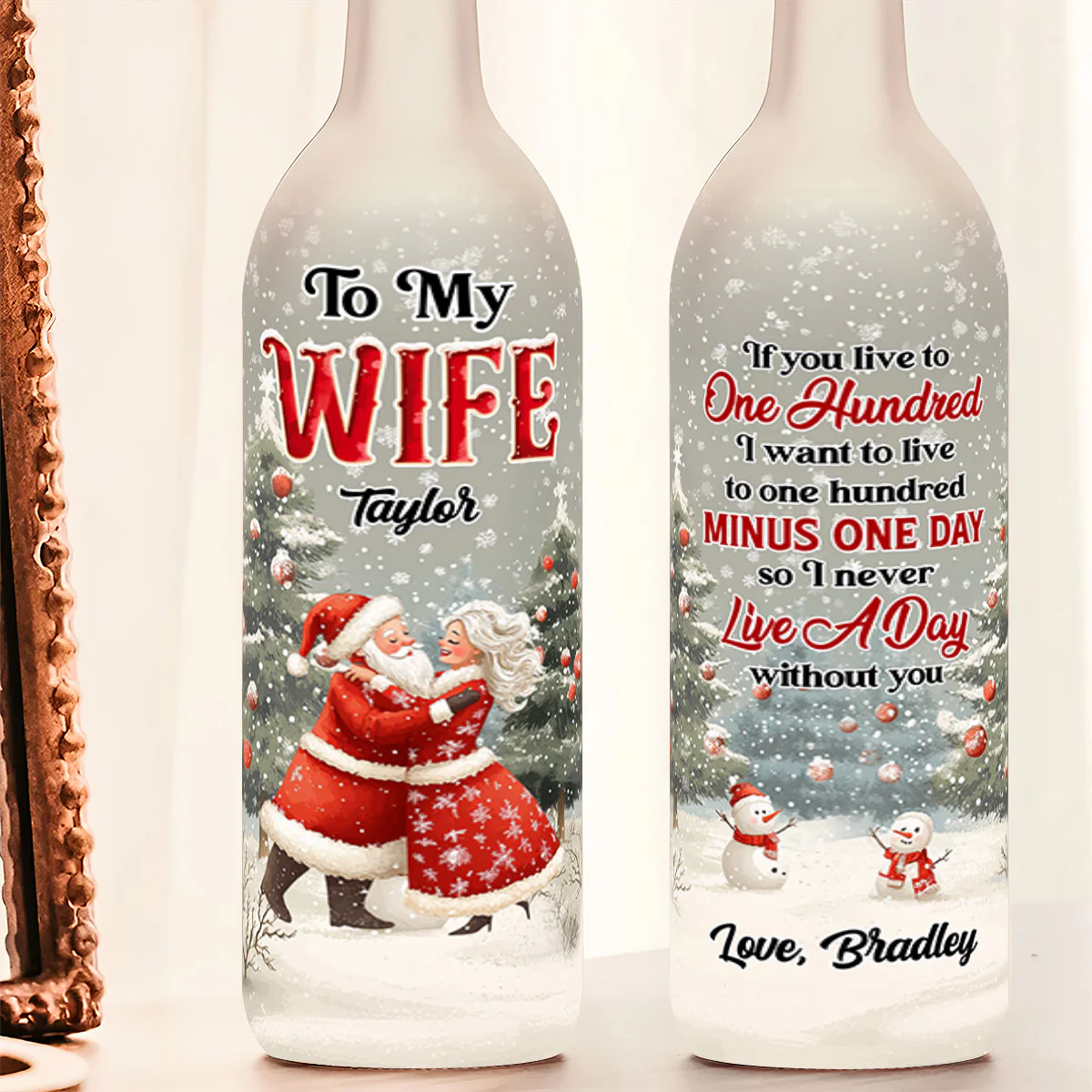 Never Live A Day Without You - Personalized Bottle Lamp - Image 5