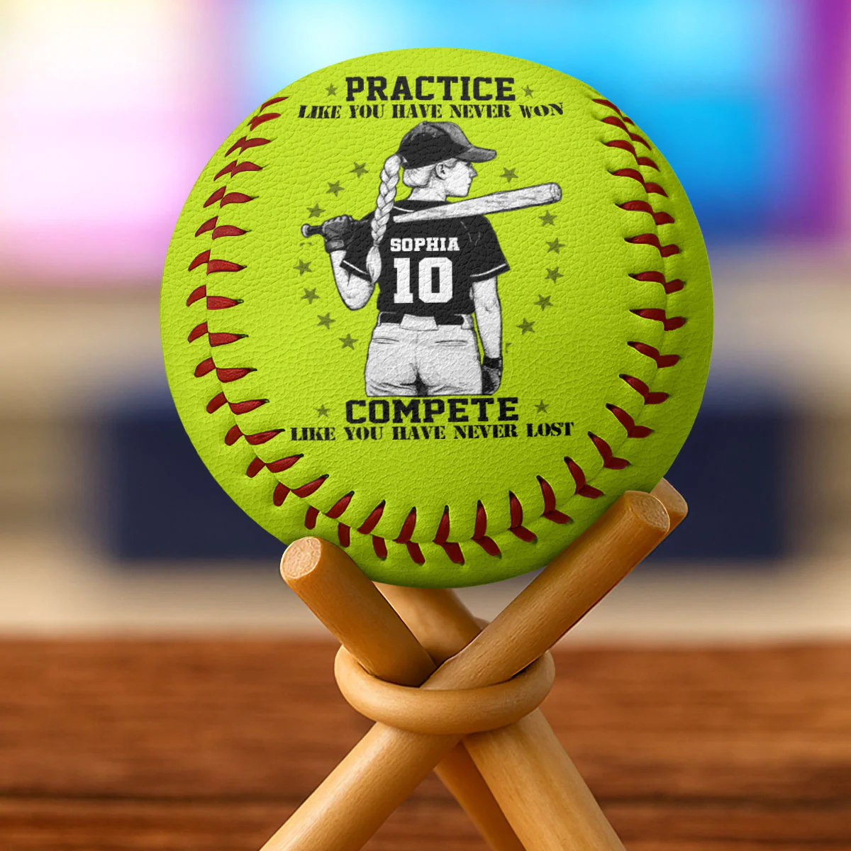 Never Satisfied Never Defeated - Personalized Baseball & Softball - Image 5