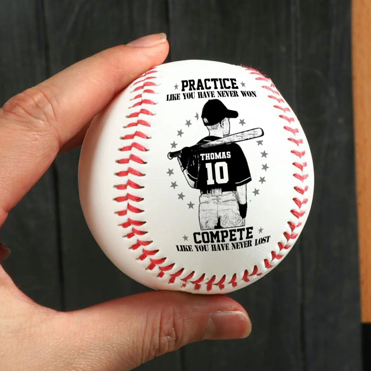 Never Satisfied Never Defeated - Personalized Baseball & Softball - Image 6