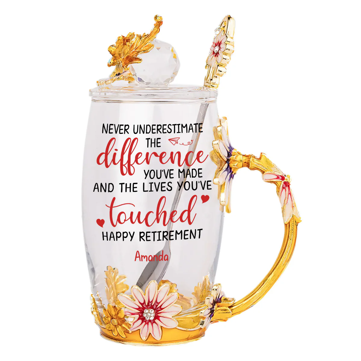 Never Underestimate The Difference You've Made - Personalized Flower Tea Cup - Image 5