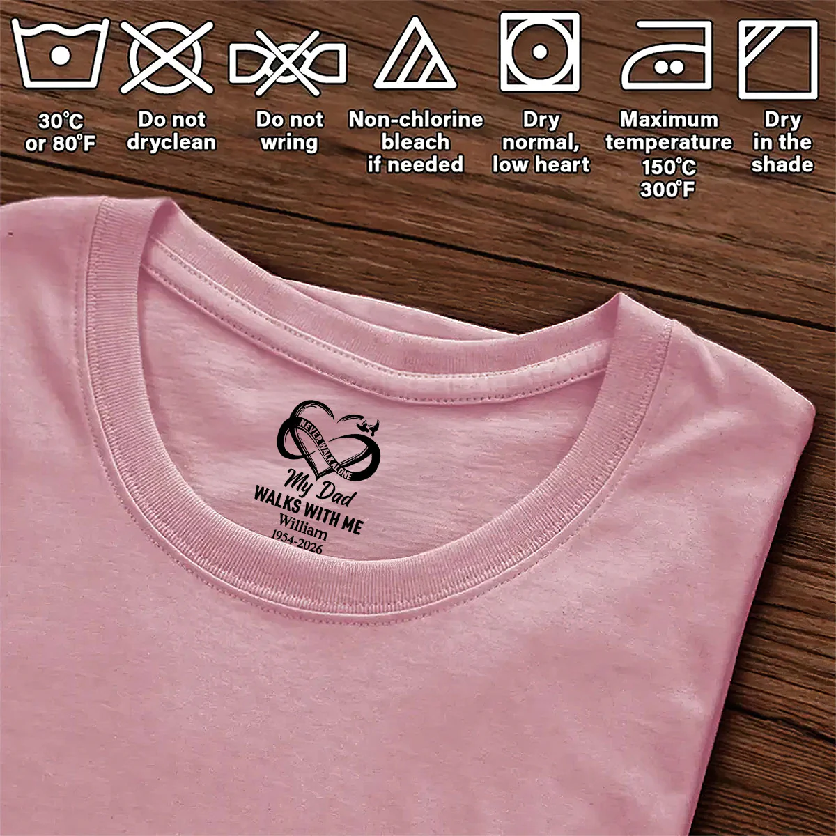 Never Walk Alone Memorial Gift For Families - Personalized Shirt With Design Inner Neck - Image 6