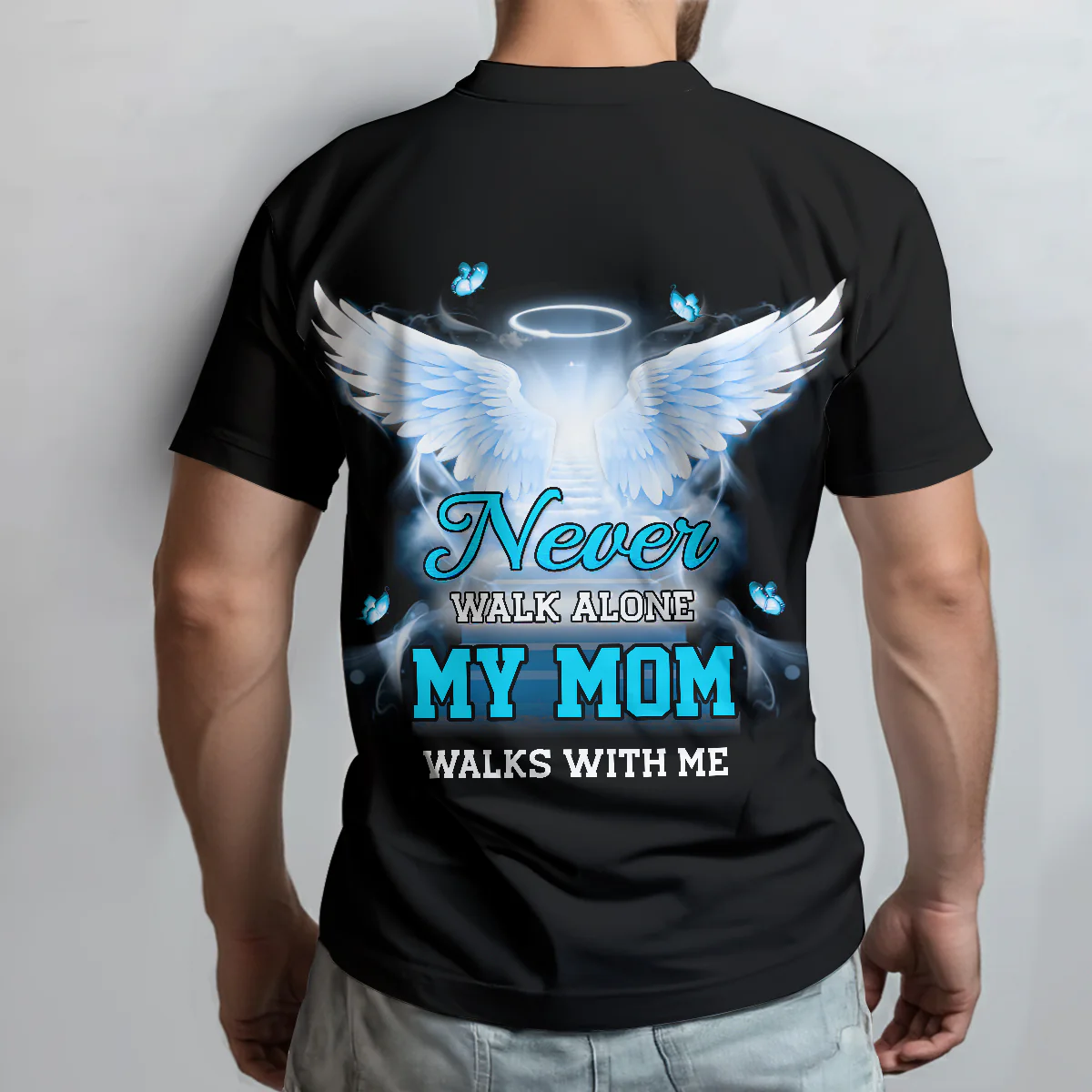 Never Walk Alone My Love Walks With Me - Personalized All-Over-Print T-Shirt - Image 3