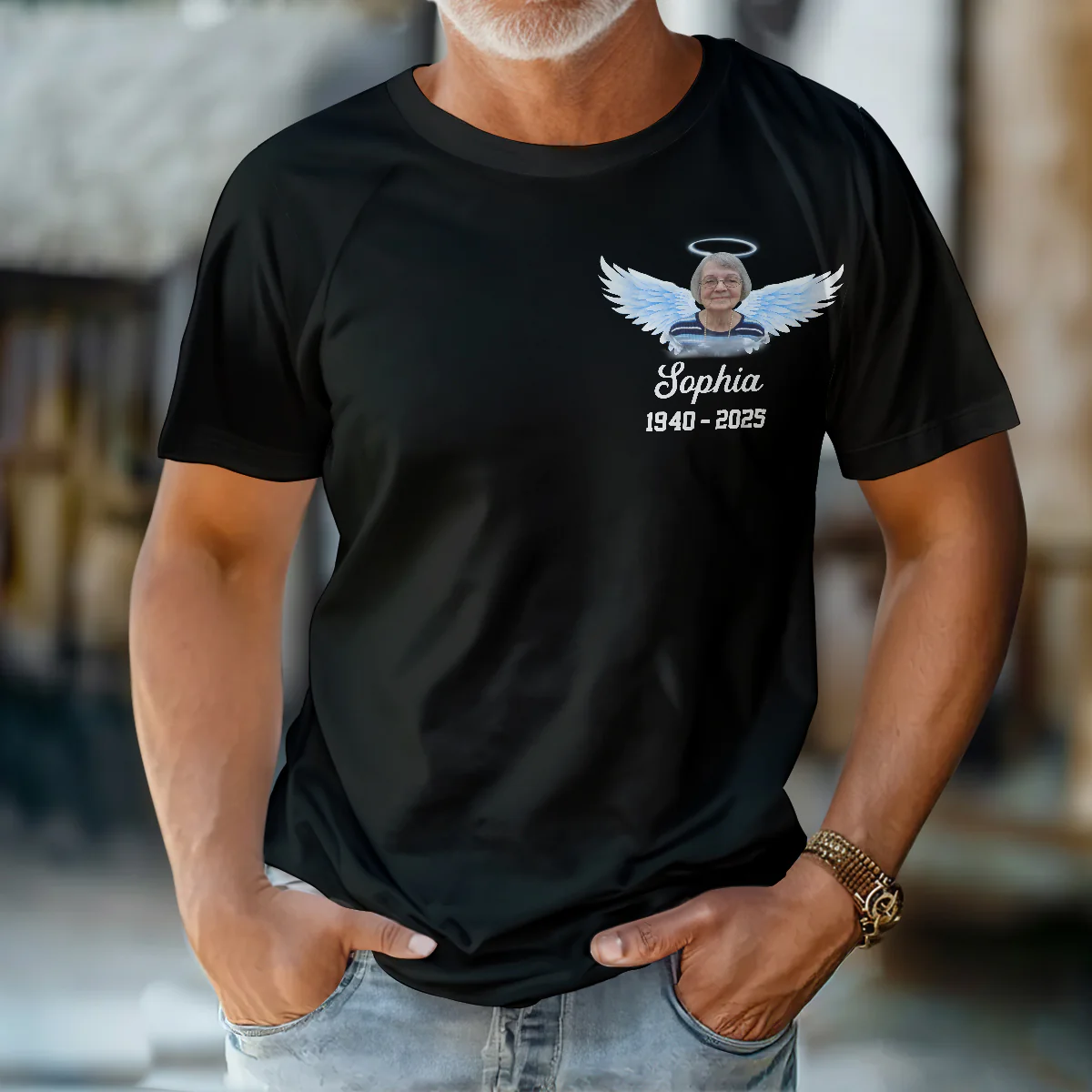 Never Walk Alone My Love Walks With Me - Personalized All-Over-Print T-Shirt - Image 4
