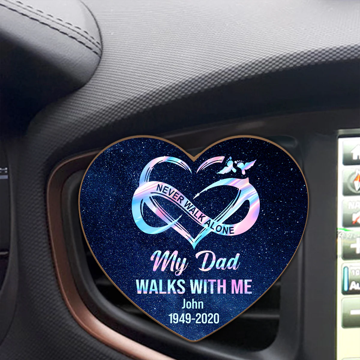 Never Walks Alone - Personalized Car Visor Clip - Image 4