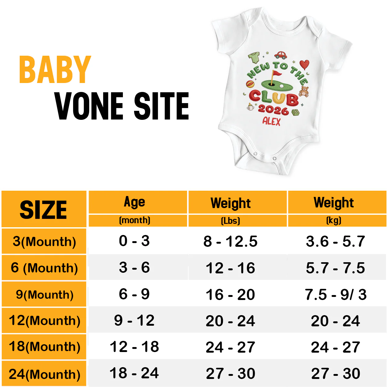 New To The Club - Personalized Baby Onesie - Image 4