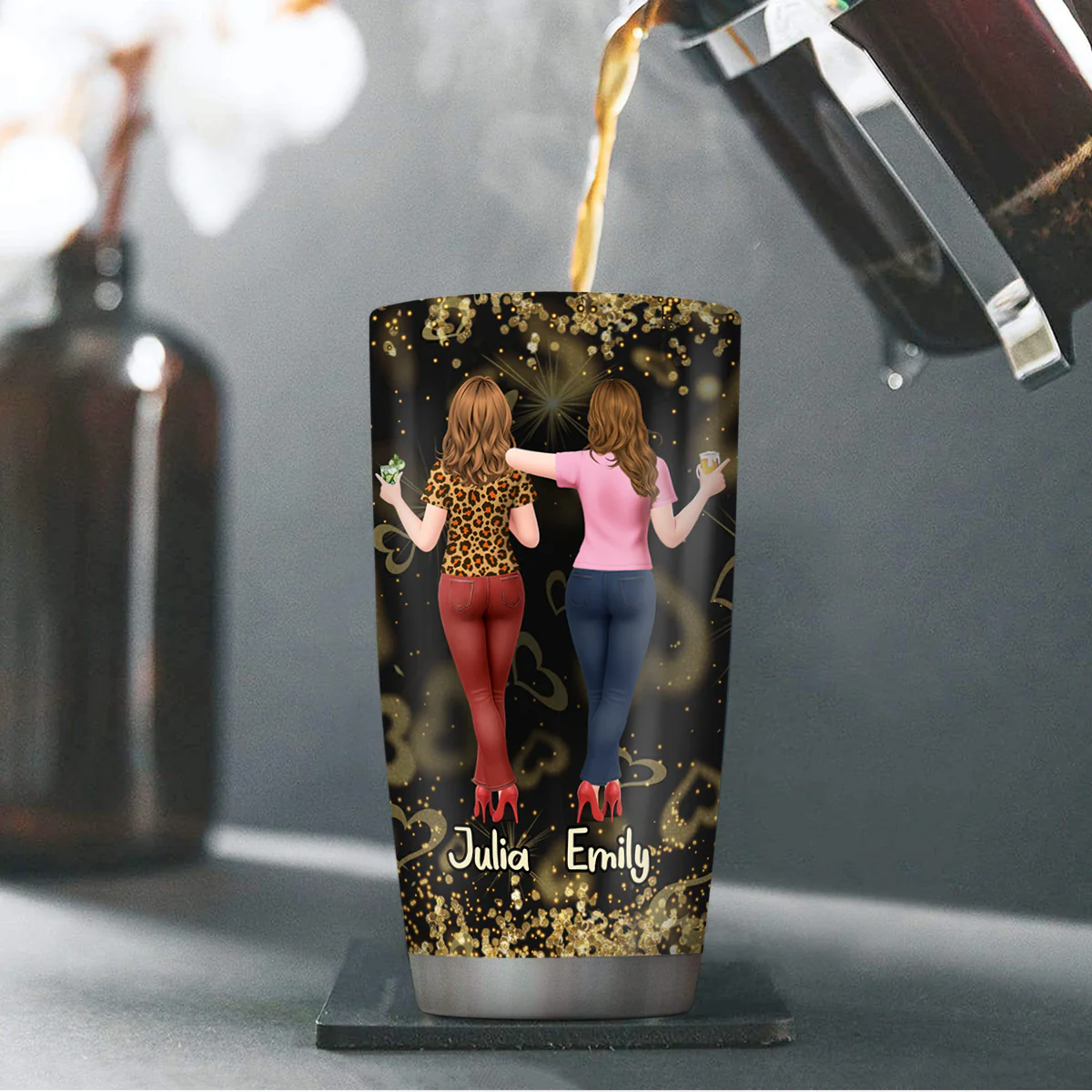 New Year, New Beginning, Same Amazing Friends - Personalized Stainless Steel Tumbler - Image 4