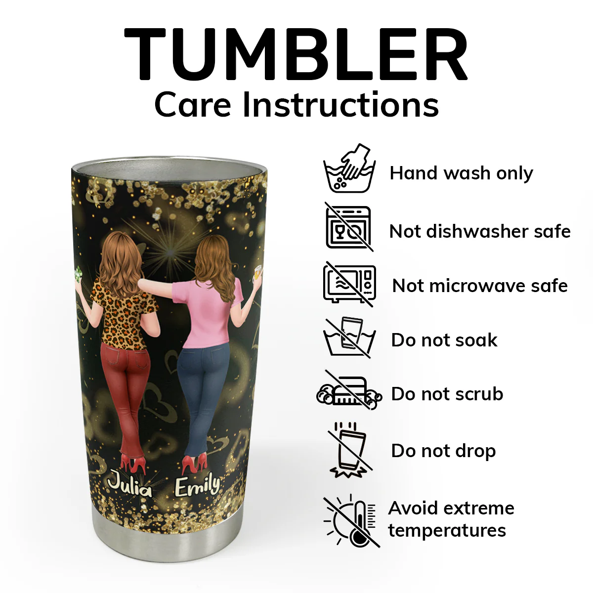 New Year, New Beginning, Same Amazing Friends - Personalized Stainless Steel Tumbler - Image 5