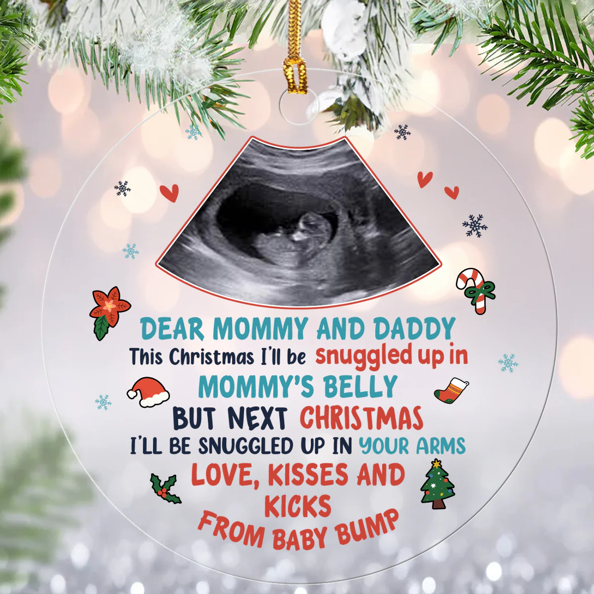Next Christmas I'll Be Snuggled Up In Your Arms - Personalized 1-Layer Acrylic Ornament