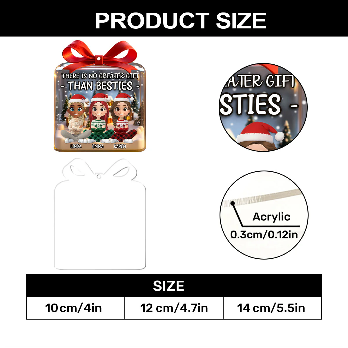No Greater Gift - Personalized 1-Layer Acrylic Ornament - Image 7