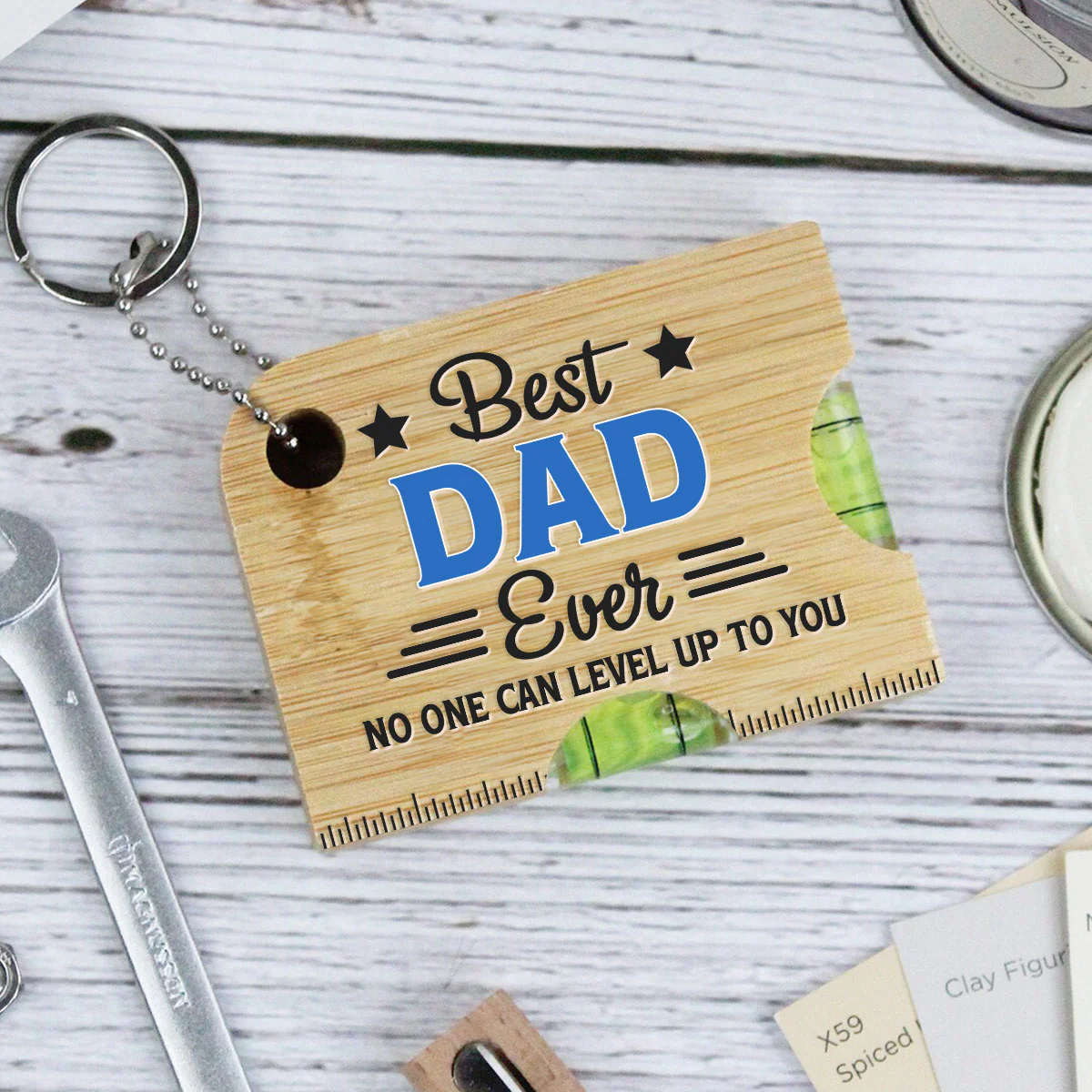 No One Measures Up To You - Personalized Spirit Level Bottle Opener Keyring - Image 5