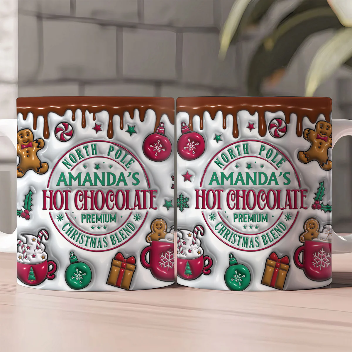 North Pole Hot Cocoa - Personalized Ceramic Coffee Mug - Image 2