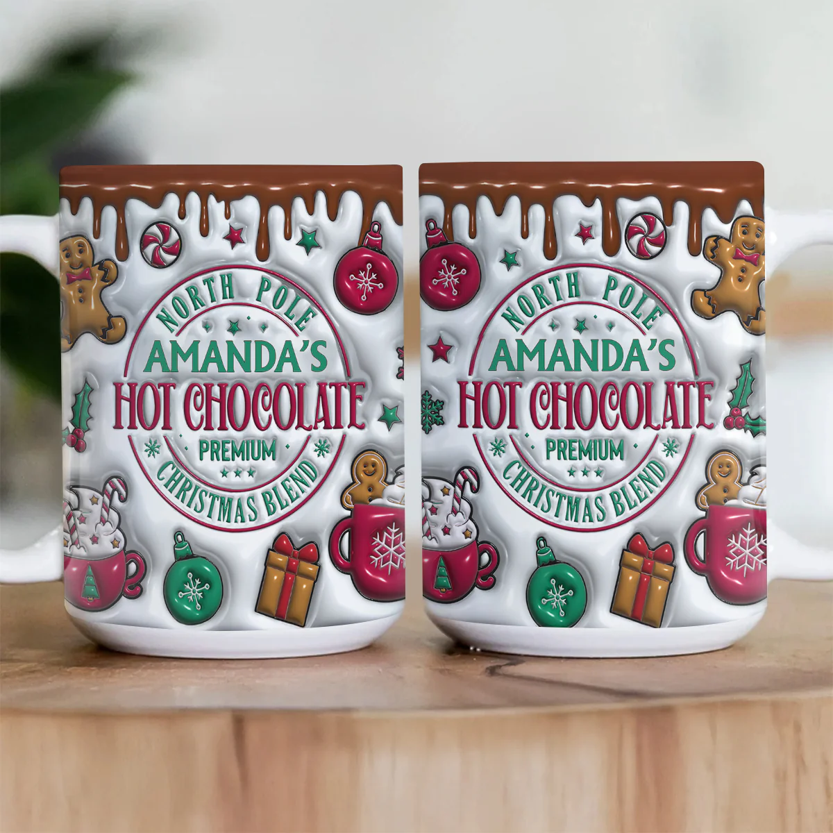 North Pole Hot Cocoa - Personalized Ceramic Coffee Mug - Image 3