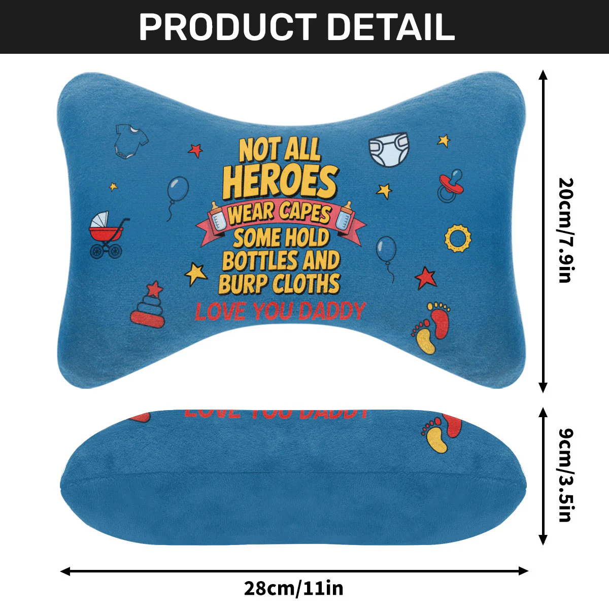 Not All Heroes Wear Capes - Personalized Car Headrest Pillow - Image 5