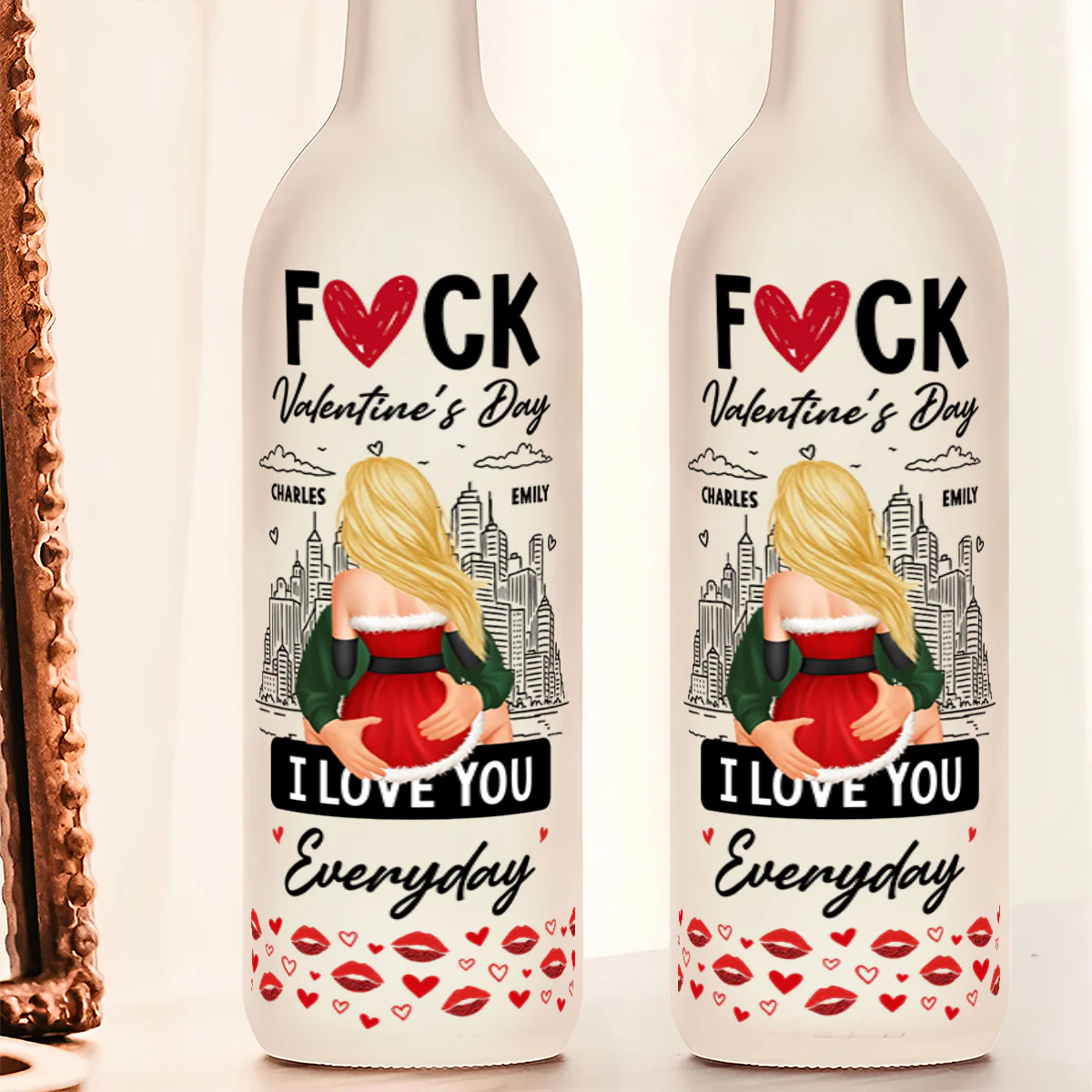 Not Just Valentine's Day I Love You Everyday - Personalized Bottle Lamp - Image 5