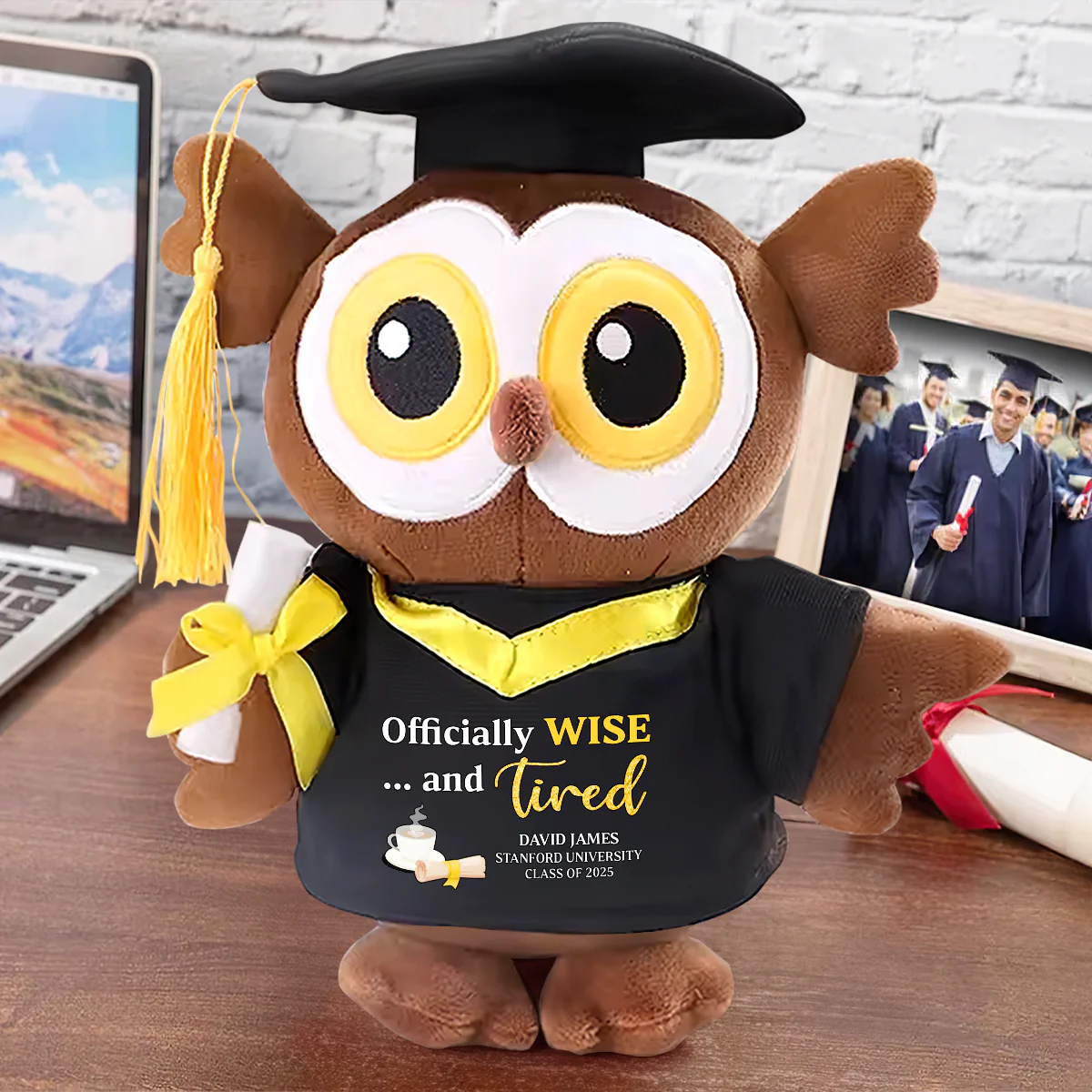 Officially Wise And…Tired  - Personalized Graduation Owl