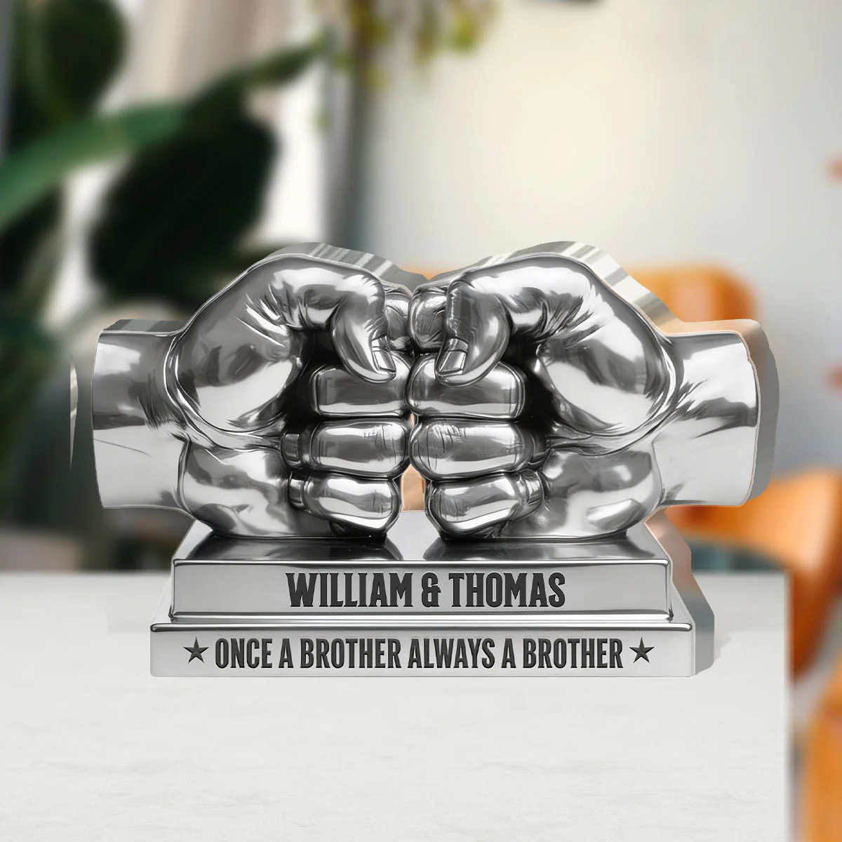 Once A Brother Always A Brother - Personalized Custom Shaped Acrylic Plaque - Image 3
