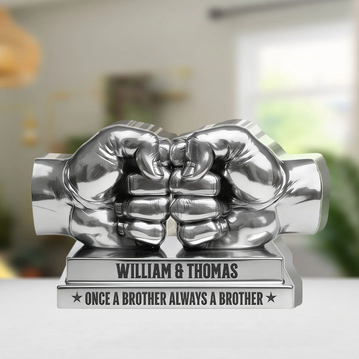 Once A Brother Always A Brother - Personalized Custom Shaped Acrylic Plaque - Image 4