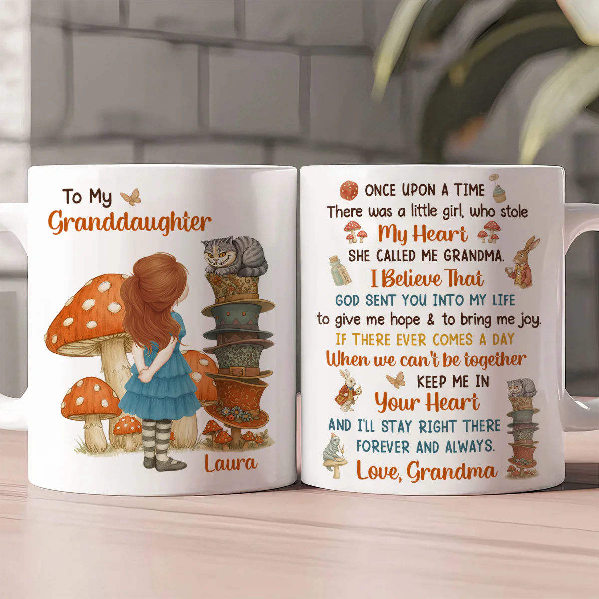 Once Upon A Time Granddaughter Wonderland - Personalized Ceramic Coffee Mug