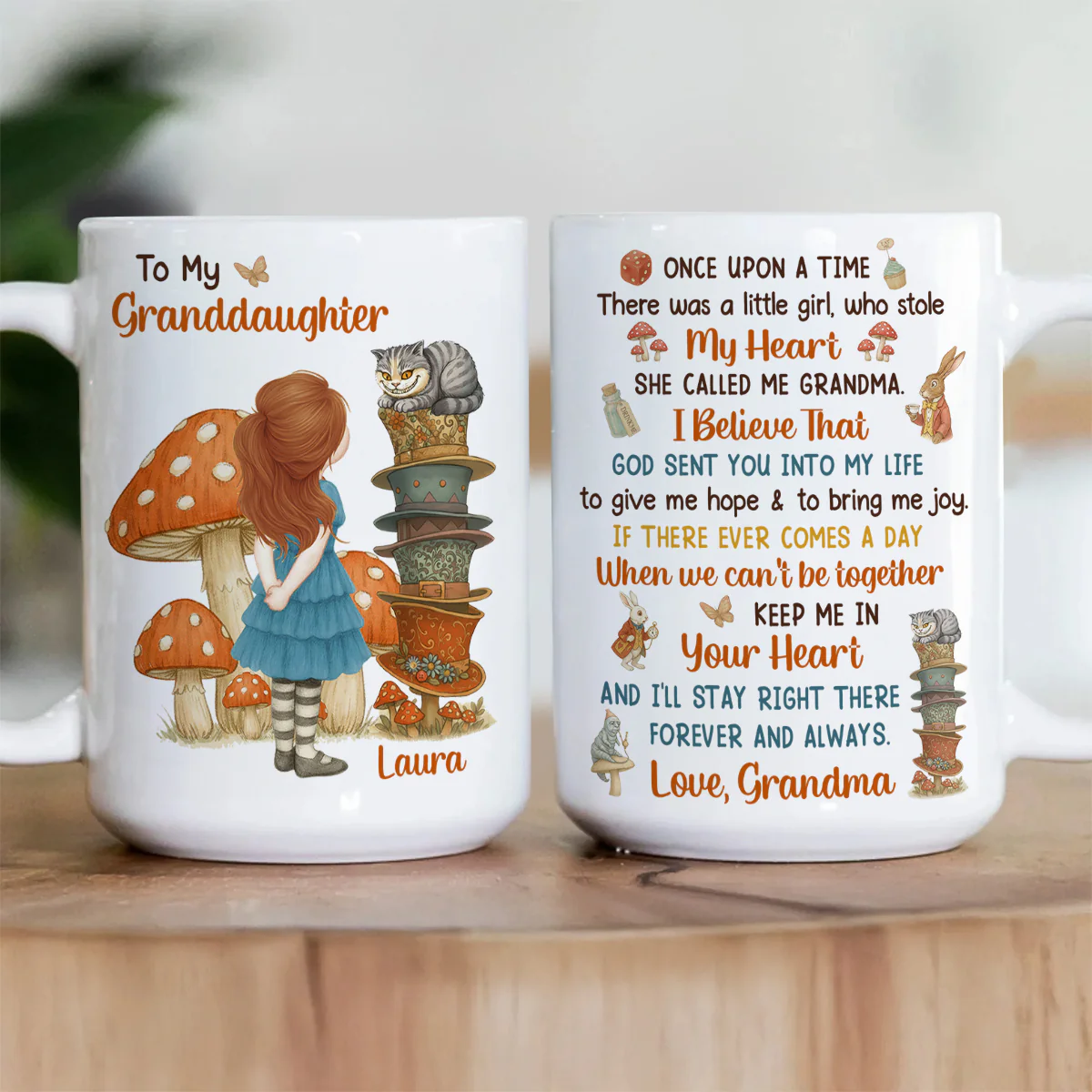 Once Upon A Time Granddaughter Wonderland - Personalized Ceramic Coffee Mug - Image 2