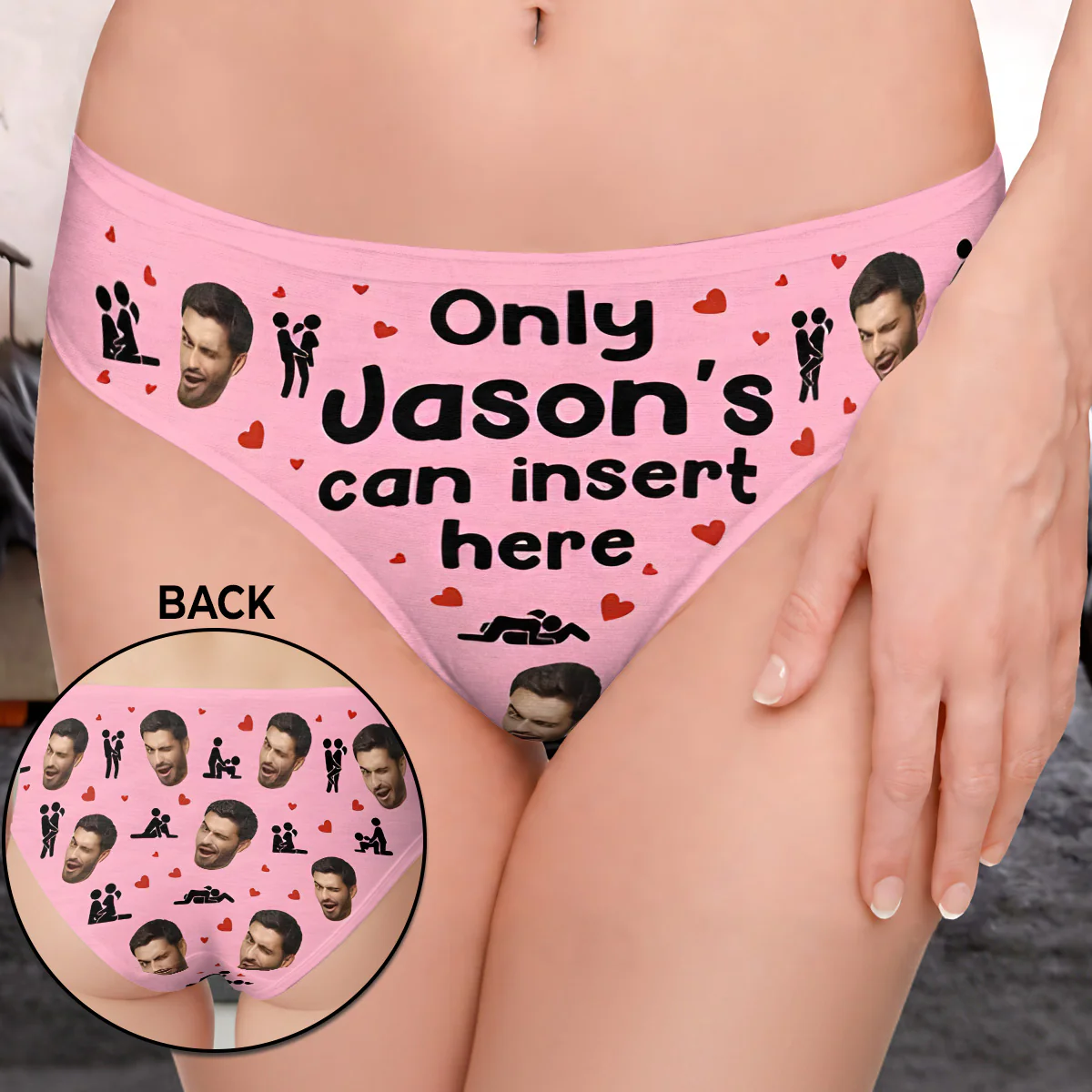 Only He Can Insert Here - Personalized Women's Low-waisted Brief