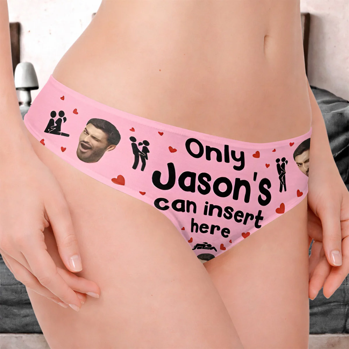 Only He Can Insert Here - Personalized Women's Low-waisted Brief - Image 3